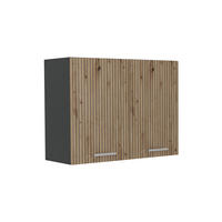 KÜCHENGLASSCHRANK R-Line, Artisan-Eiche/Anthrazit, 80 cm - Anthrazit/Eiche Artisan, Holzwerkstoff (80/60/31cm) - Vicco