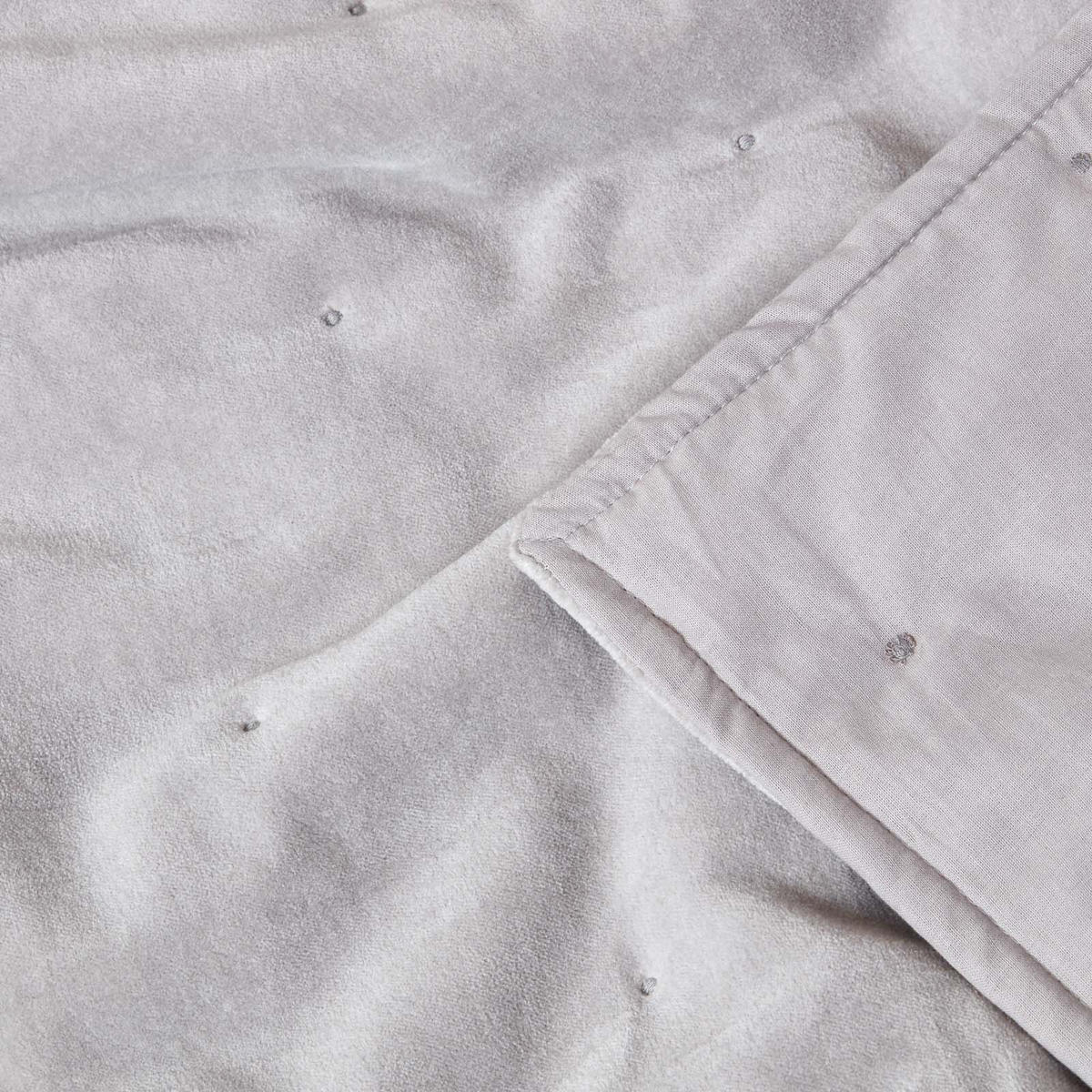 SAMT-KUSCHELDECKE 150/200 cm, Baumwolle wattiert - Hellgrau, Textil (150/200cm) - Homescapes