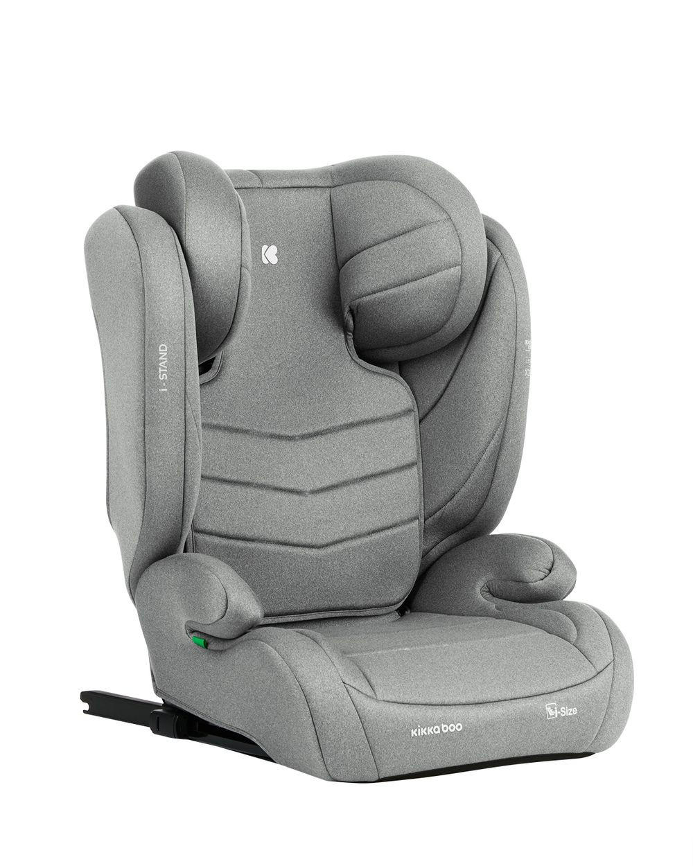 KINDERSITZ i-Stand i-Size hellgrau (100 - 150 cm) Gruppe 2/3 verstellbar Isofix - Grau, Kunststoff (44/59/45cm) - Kikka boo