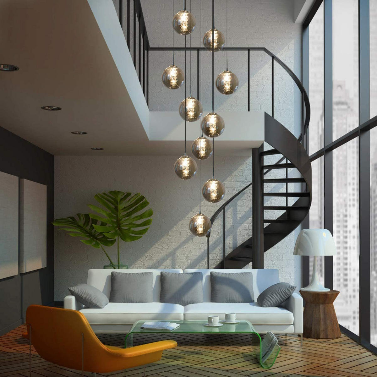 LED-HÄNGELEUCHTE Strahlvos 3.5/240/41 cm - Grau, Glas (41/3.5/240cm) - ZMH