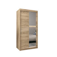 SCHWEBETÜRENSCHRANK 200/100/62 2-türig - Silberfarben/Sonoma Eiche, Holz/Kunststoff (100/200/62cm) - Abiks Möbel