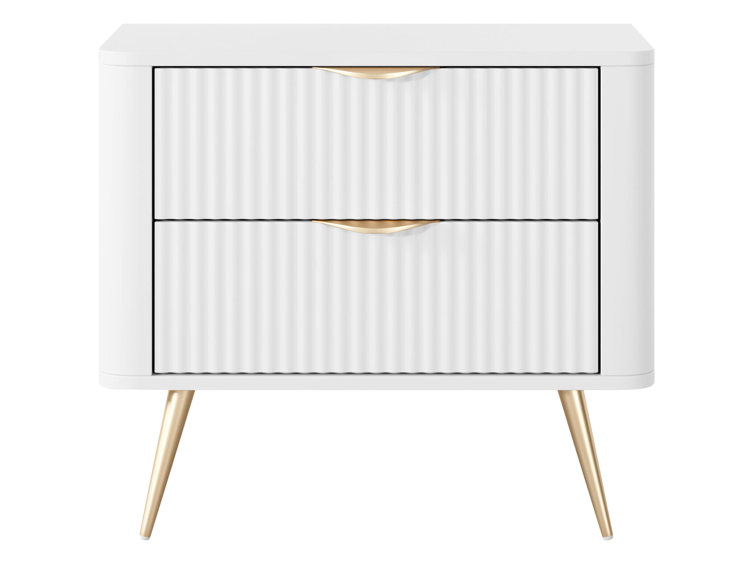 NACHTTISCH Lante - Goldfarben/Weiß, Holzwerkstoff/Metall (64/56/38cm) - MIRJAN24