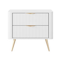 NACHTTISCH Lante - Goldfarben/Weiß, Holzwerkstoff/Metall (64/56/38cm) - MIRJAN24