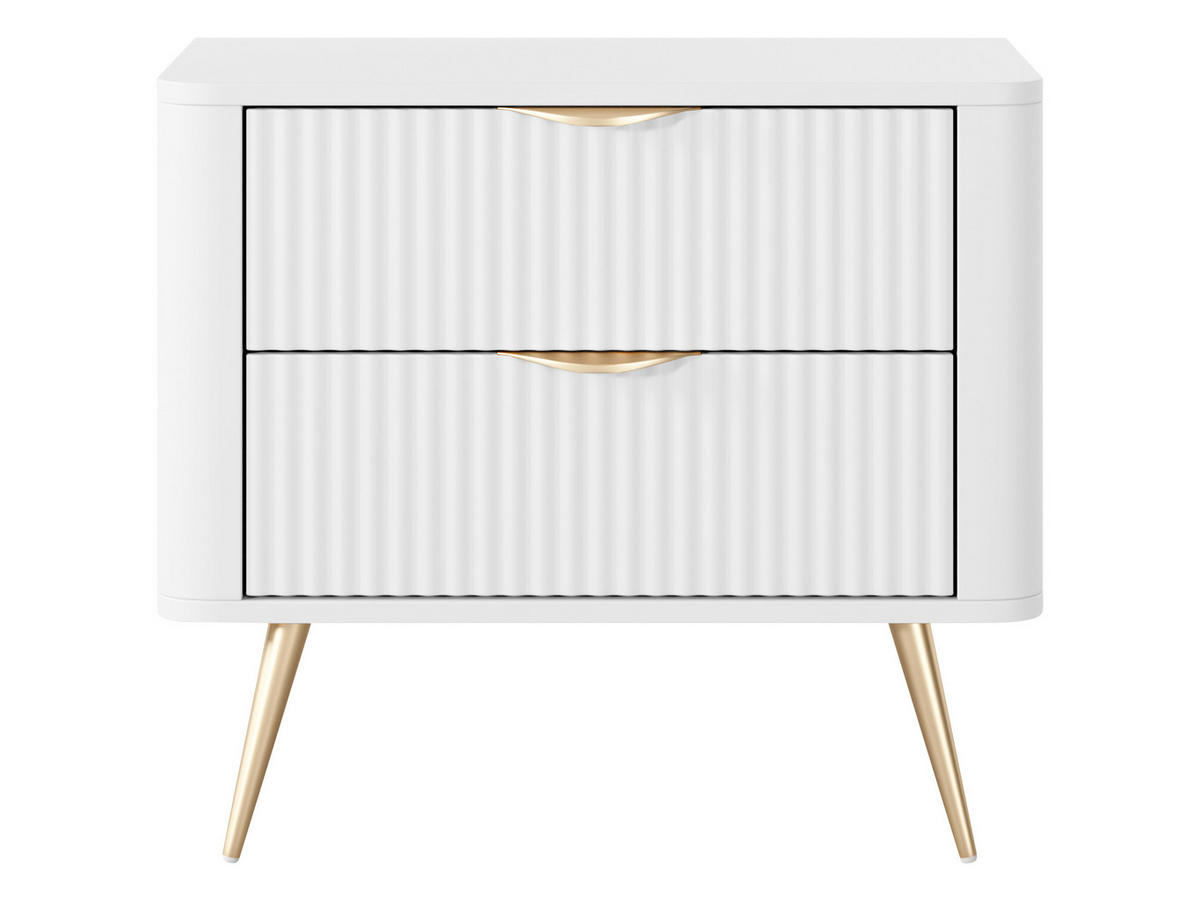 NACHTTISCH Lante - Goldfarben/Weiß, Holzwerkstoff/Metall (64/56/38cm) - MIRJAN24