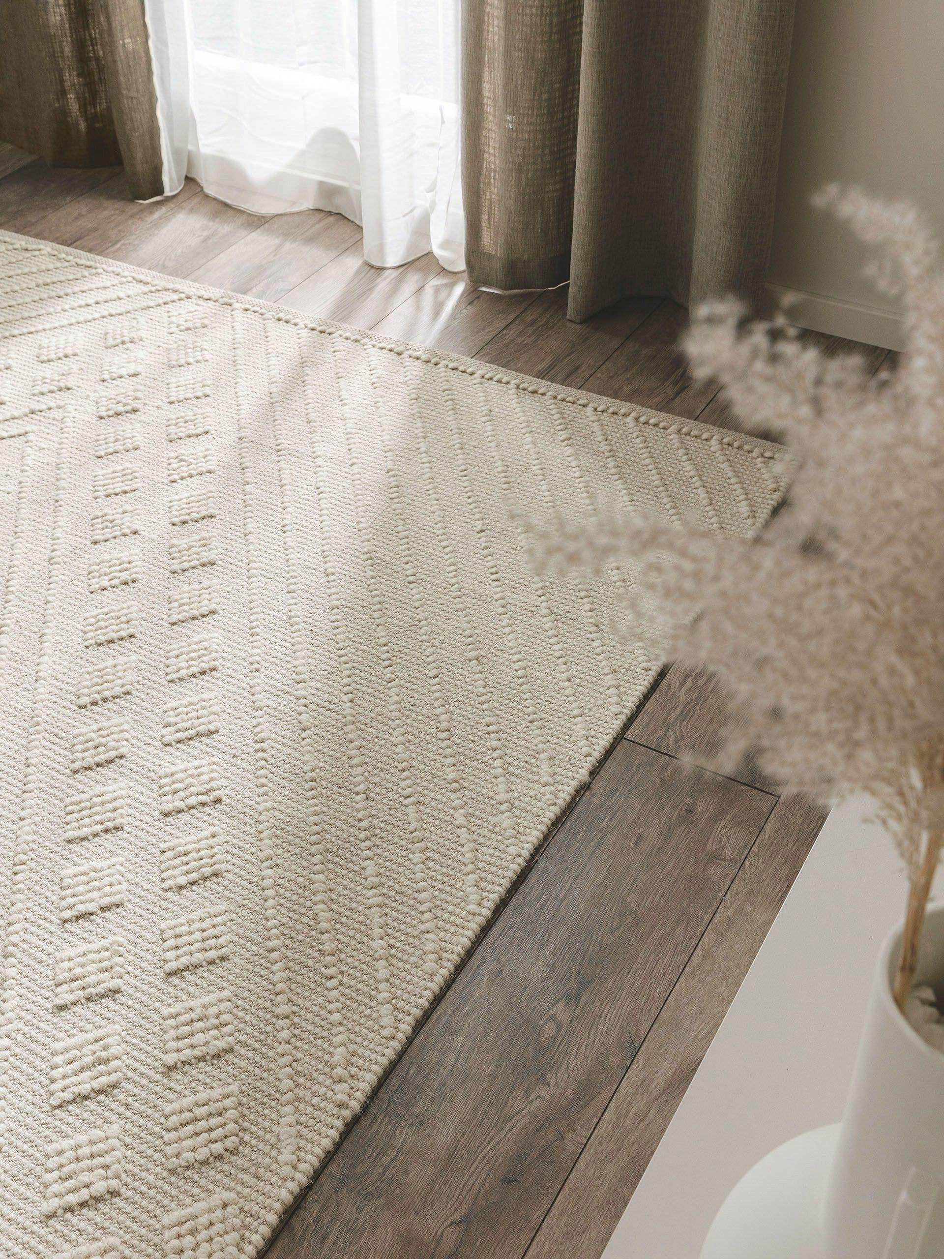 Thumbnail - benuta Pure Teppich, Creme, Textil, Grafikmuster, Rechteckig, 200x300 cm, für Fußbodenheizung geeignet, Teppiche & Böden...
