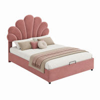 POLSTERBETT mit Stauraum 90x200 cm Samt Pink - Rot, Metall (90/200cm) - Meubliv