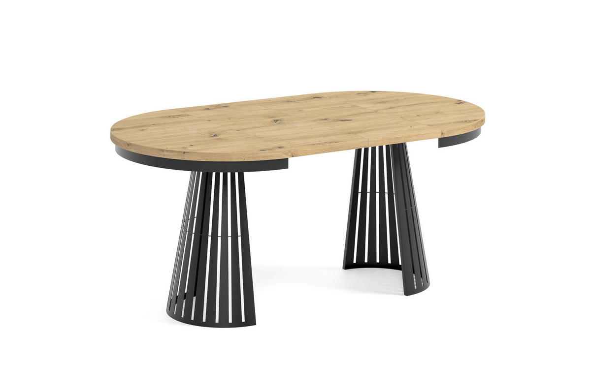 ESSTISCH Cone Bis - Schwarz/Eiche Artisan, Holzwerkstoff/Metall (100/100/76cm) - Meblini