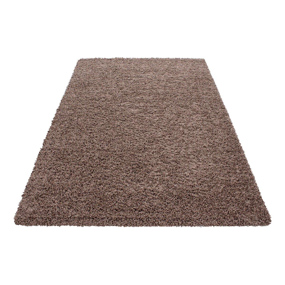 TEPPICH Hochflor Unifarben Polypropylen Wohnzimmer Shaggy Mokka Läufer 60x110 - Mokka, Textil (60/110cm) - KADIMA DESIGN