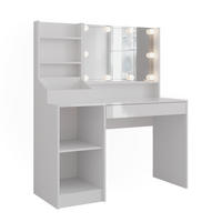 SCHMINKTISCH Sherry Weiß/Weiß Hochglanz 119.8 cm 4 Teile - Weiß Hochglanz, Holzwerkstoff (119.8/76/50.1cm) - Vicco