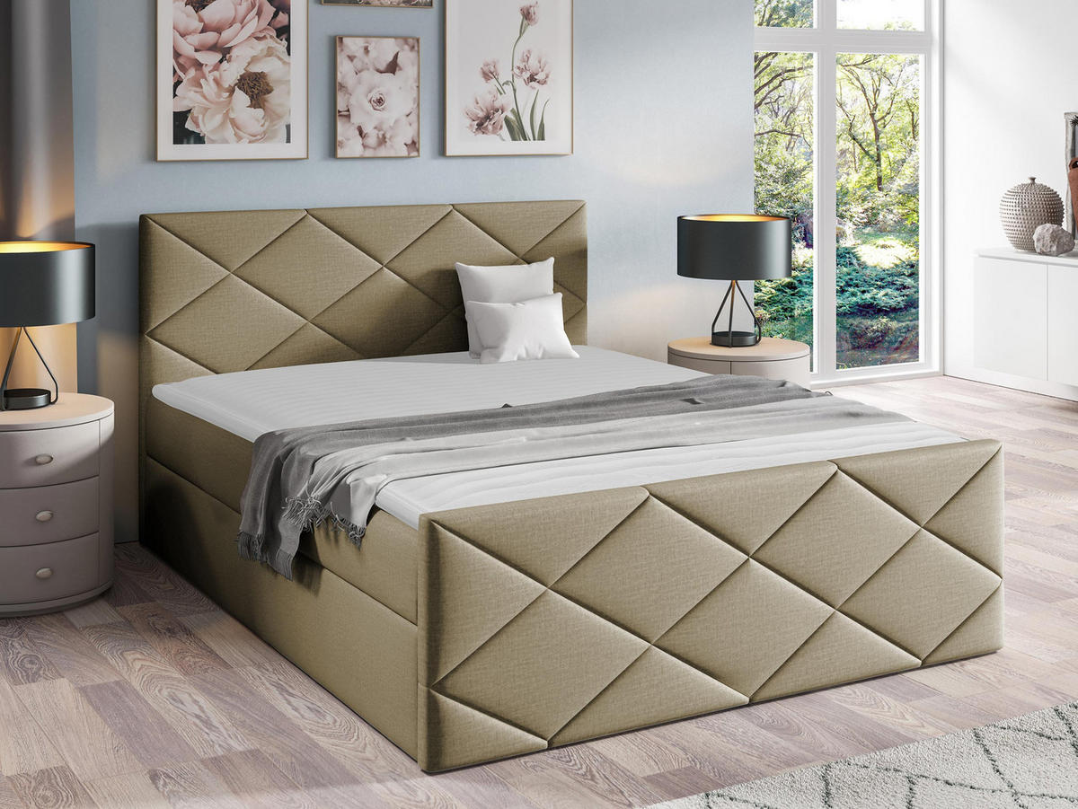 BOXBETT Herkules - Kaschmir, Holz (180/200cm) - MIRJAN24