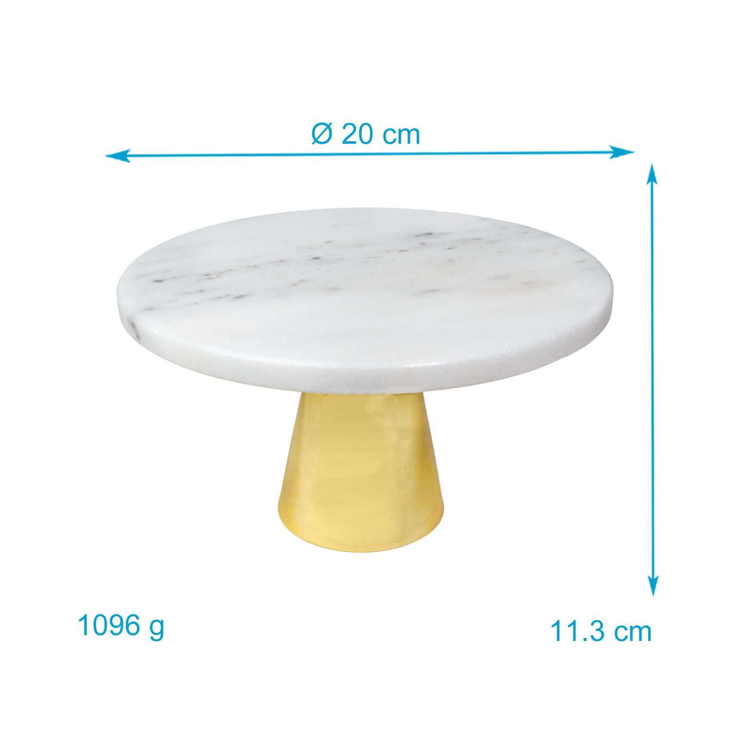 TORTENSTÄNDER - Weiß, Stein (20/11.3/20cm) - Intirilife