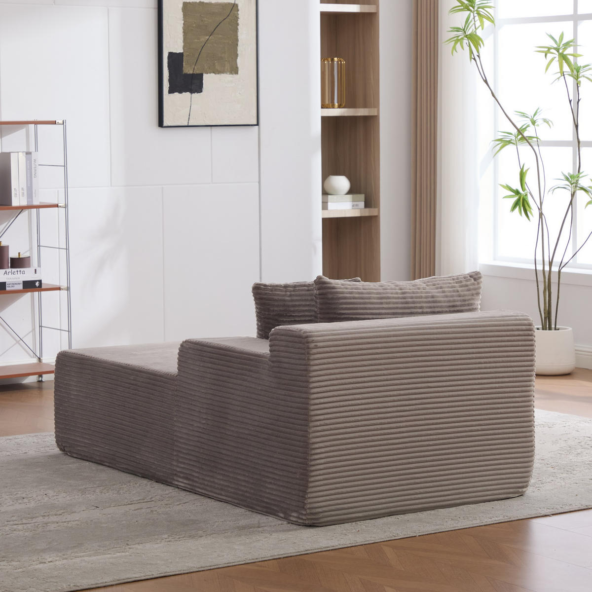 SOFAELEMENT 174/100/74.5 cm Grau mit rutschfestem Boden - Grau, Textil (100/74.5/174cm) - Oxeza