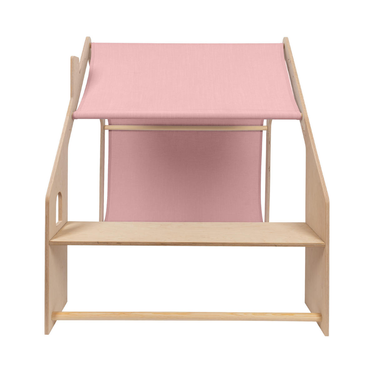 HOLZHÄUSCHEN Für Kinder mit Rosa Dach, Zarter Stoff, Spielhaus, Natur - Pink/Naturfarben, Holz (110/112/98cm) - MeowBaby