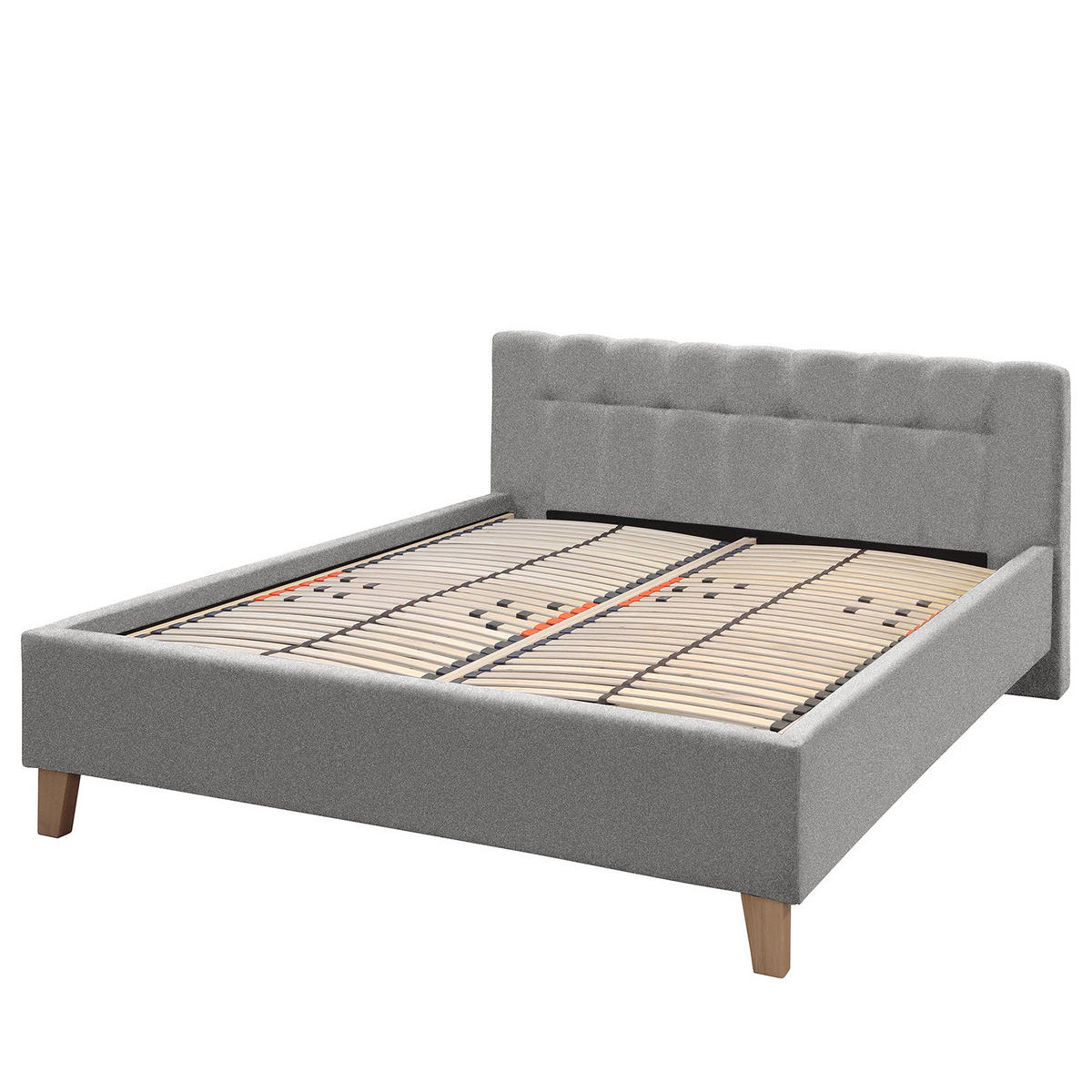 POLSTERBETT - Webstoff - Grau, Textil (180/200cm) - home24