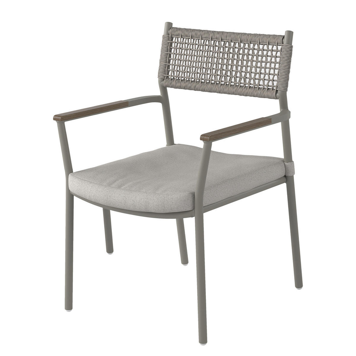 GARTENESSGRUPPE - Aluminium / Granit - Grau - 5-teilig - Grau, Kunststoff/Textil - home24