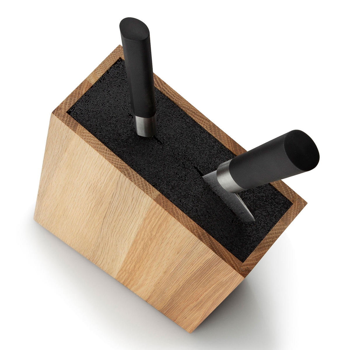 MESSERBLOCK mit flexiblem Einsatz, schräg stehend, Eichenholz - Braun, Holz (9/29/28cm) - Continenta