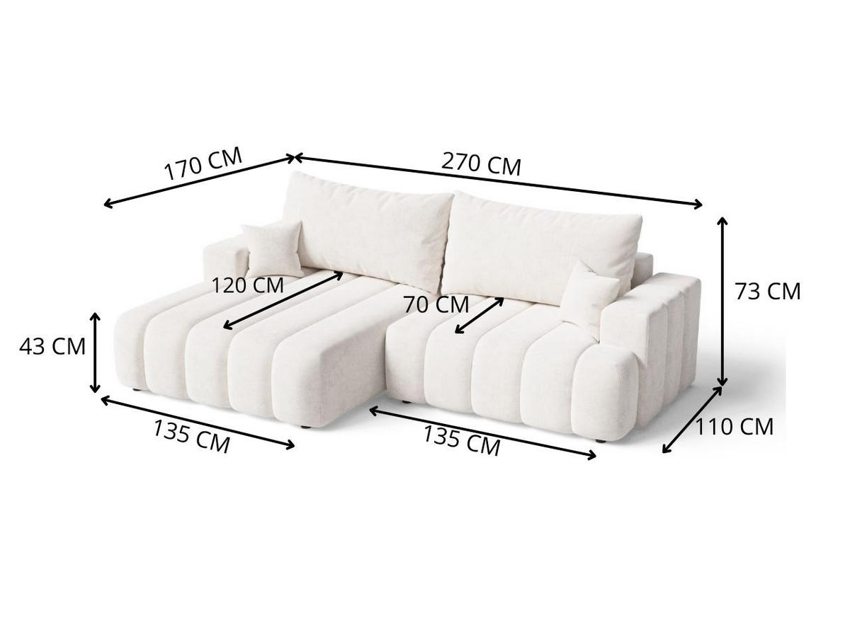 ECKSOFA Caleo Schwarz Links - Schwarz, Holz/Textil (270/170cm) - Graingold