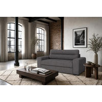 2-SITZER Carlisle Flachgewebe Grau 183/97/93 cm - Dunkelgrau, Kunststoff/Textil (183/93/97cm) - foamnova