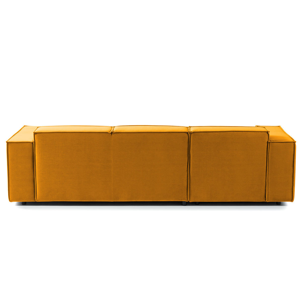 ECKSOFA mit Longchair - Gelb/Schwarz, Kunststoff/Textil (260/177cm) - home24