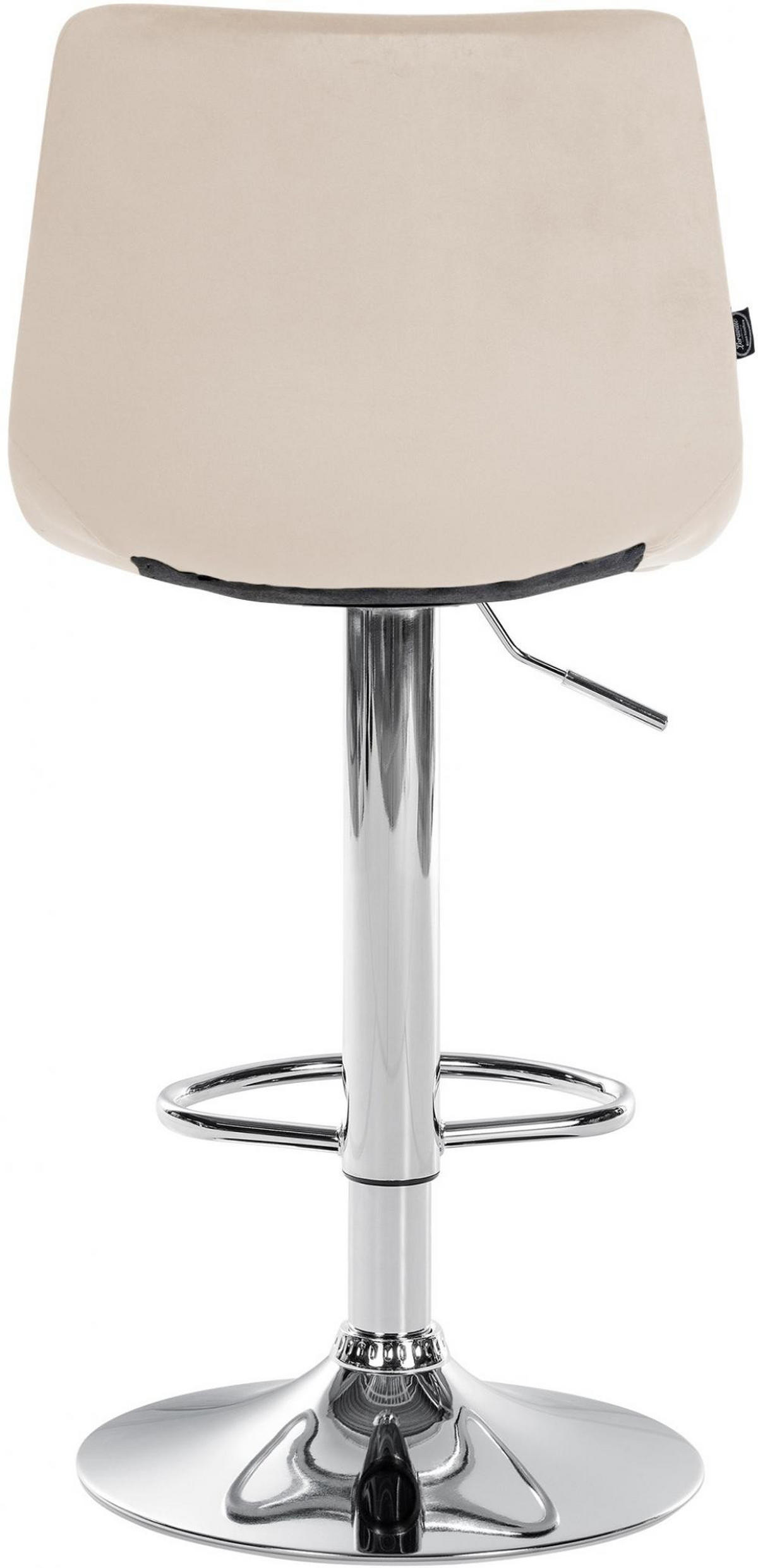 BARHOCKER Samt creme - Chromfarben/Creme, Textil/Metall (43/87/46.5cm) - CLP