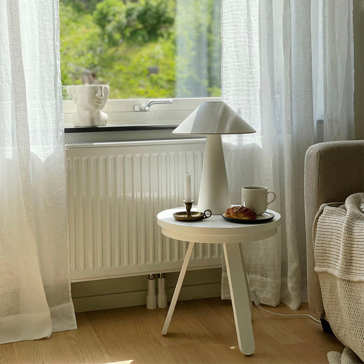 BEISTELLTISCH Batea S mit Tablett - Weiß, Holz (42/42/42cm) - Woodendot