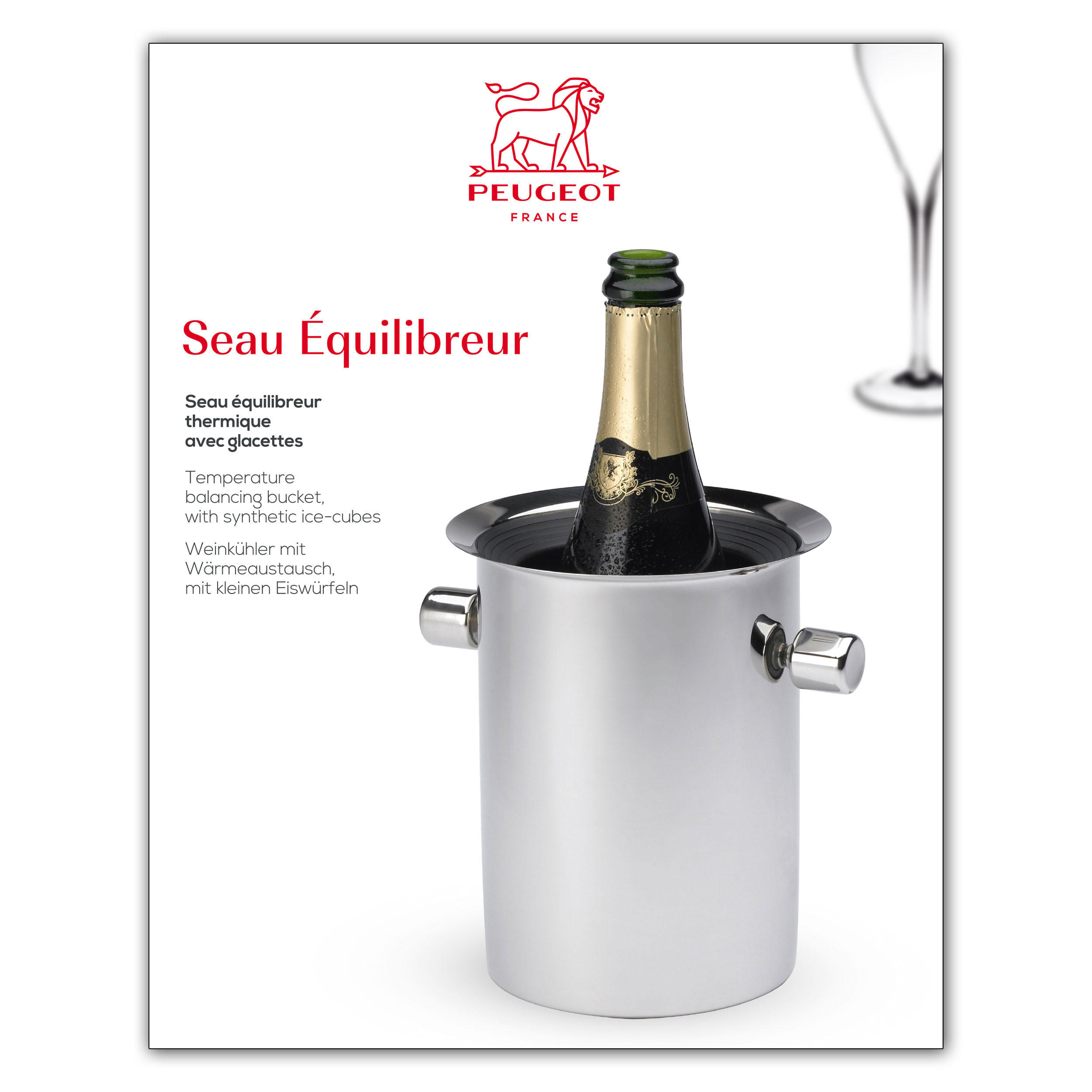 WEINKÜHLER Seau Equilibreur 19cm Edelstahl Kühlakkus - Grau, Metall (15.5/19cm) - PEUGEOT