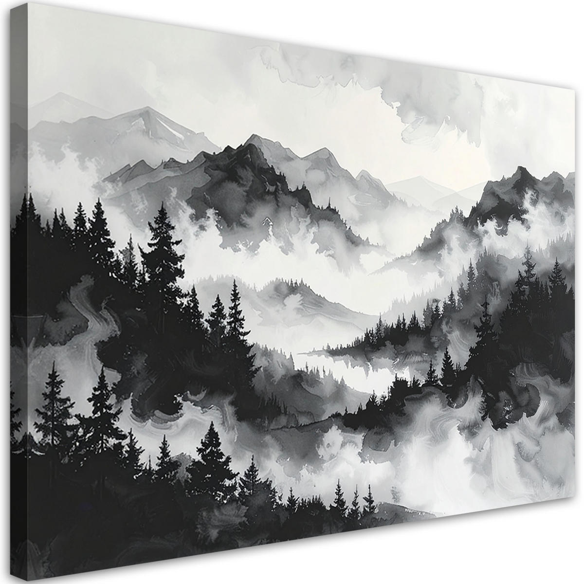 LEINWANDBILD Landschaften 100x70cm - Schwarz, Textil (100/70cm) - Feeby