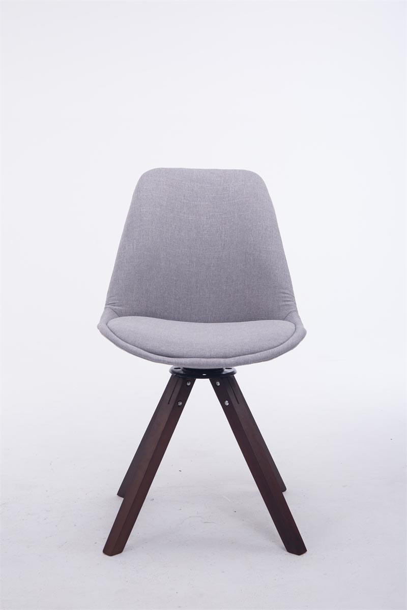 DREHSTUHL Stoff Grau - Walnussfarben/Grau, Holz/Textil (48/84/56cm) - CLP