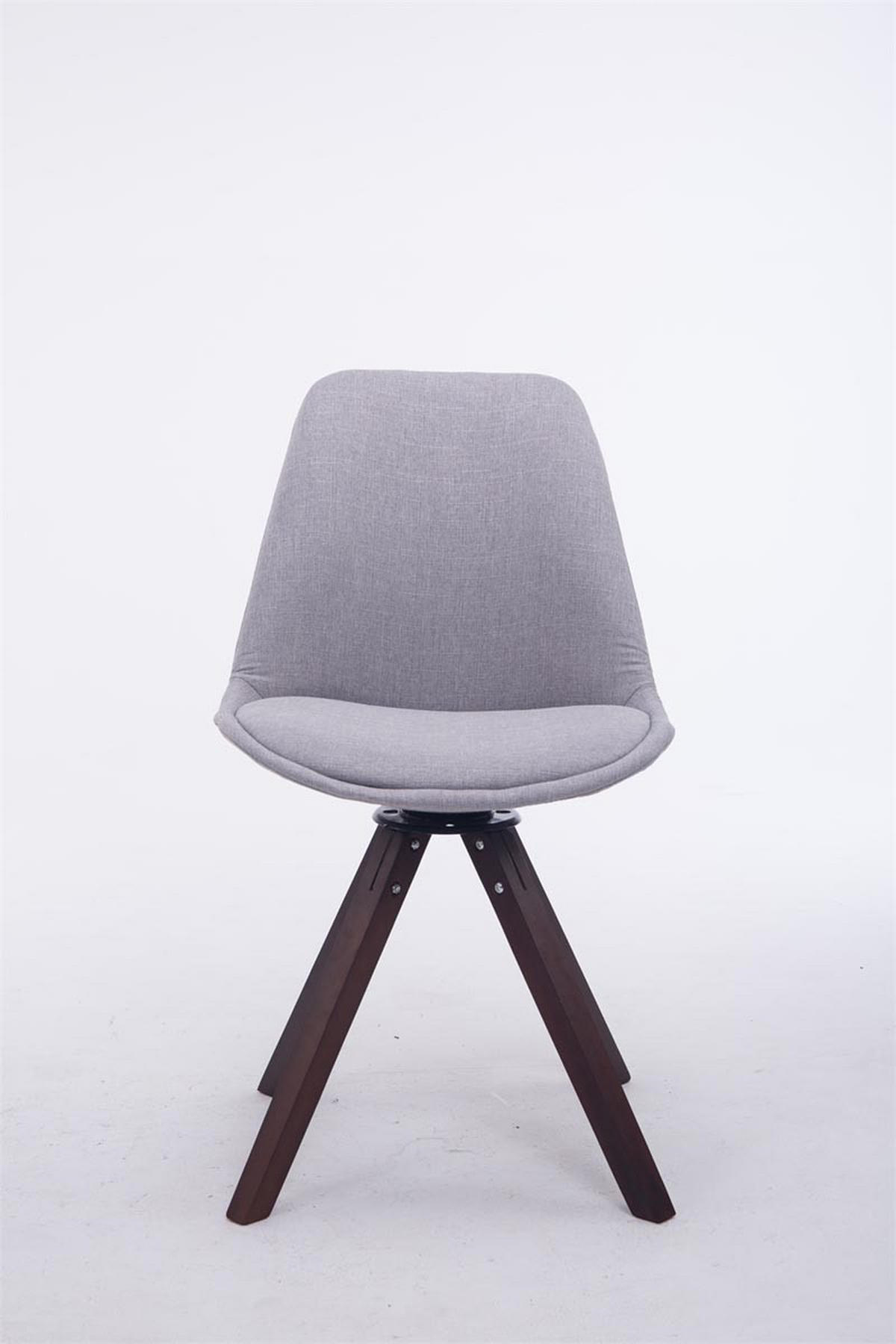 DREHSTUHL Stoff Grau - Walnussfarben/Grau, Holz/Textil (48/84/56cm) - CLP