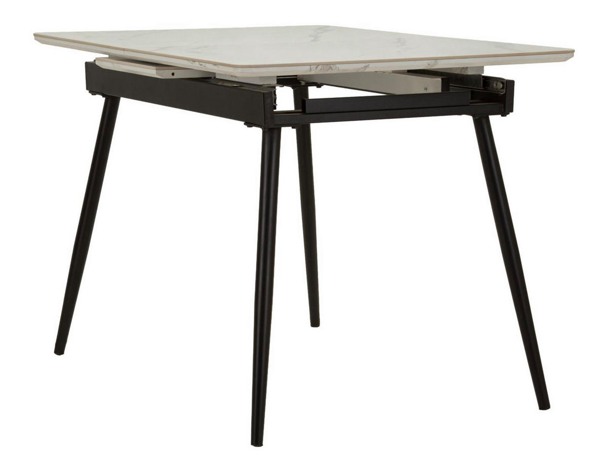 ESSTISCH Matt, schwarz und weiß, Metall und Keramik, 120 x 80 x 75 cm - Schwarz/Weiß, Keramik/Metall (80/120/75cm) - Mauro Ferretti