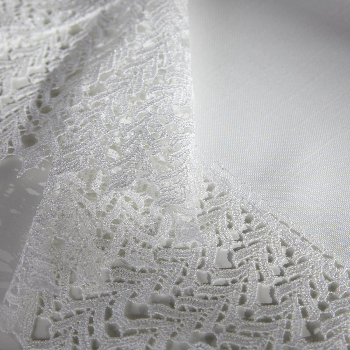 TISCHLÄUFER Bernadette - Weiß, Textil (180/35/1cm) - home&you