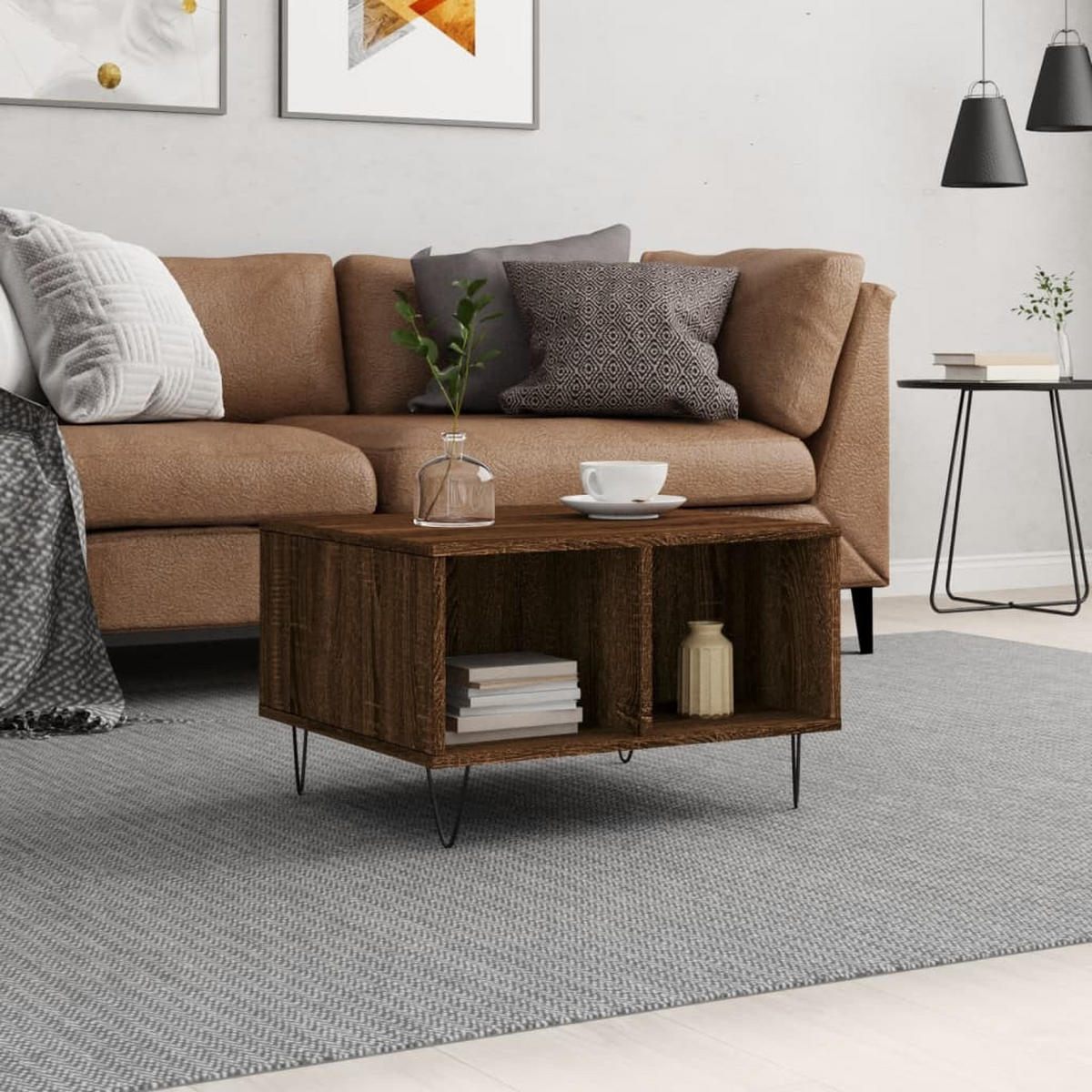 COUCHTISCH Braun Eichen-Optik 60x50x36,5 cm Holzwerkstoff - Braun, Holzwerkstoff (50/60/36.5cm) - furnicato