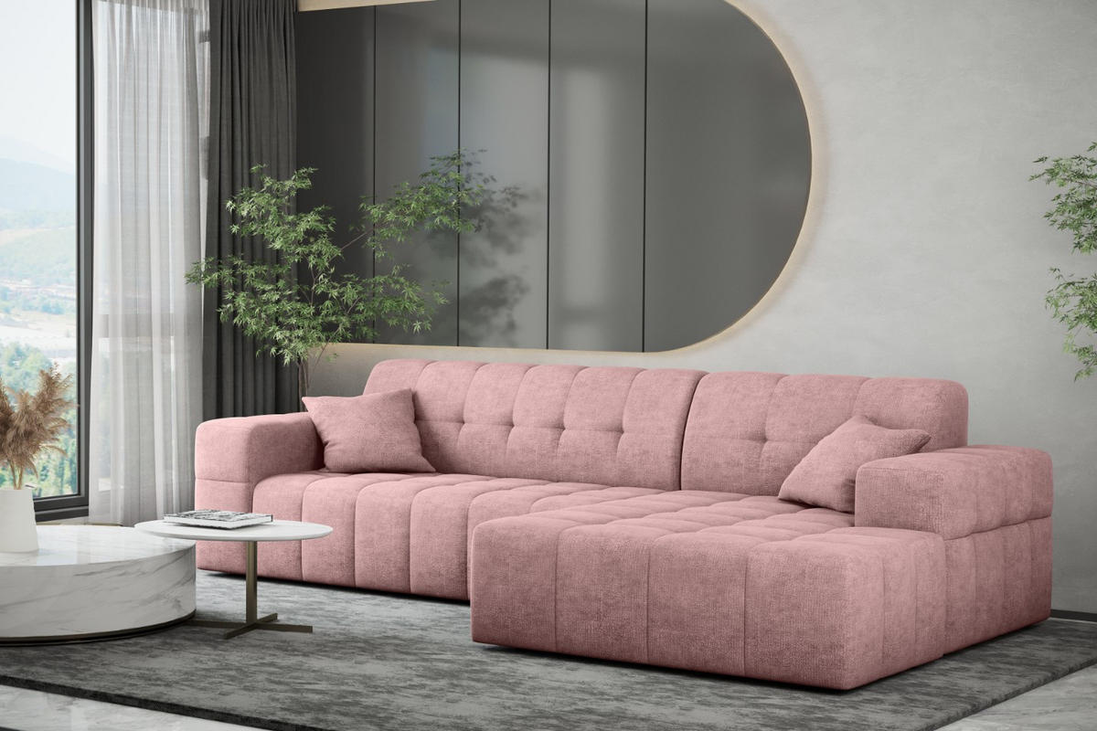 ECKSOFA NIMES Stoff Perfect Harmony Rosa Rechts - Rosa, Holz/Kunststoff (265/168cm) - Kaiser Möbel