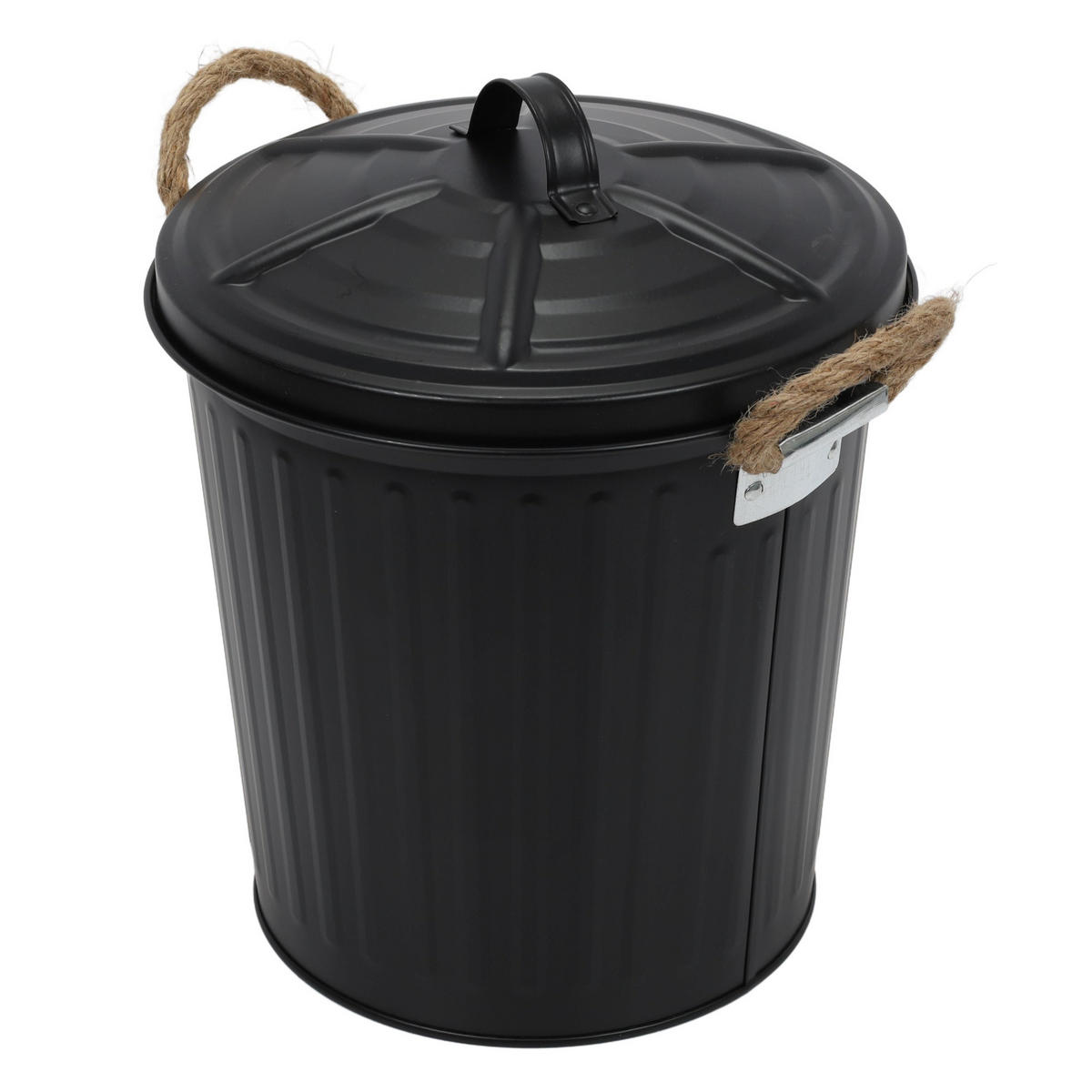 KOSMETIKEIMER mit Deckel 23/24/28,5 cm - Schwarz, Metall (24/28.5/23cm) - Wenko