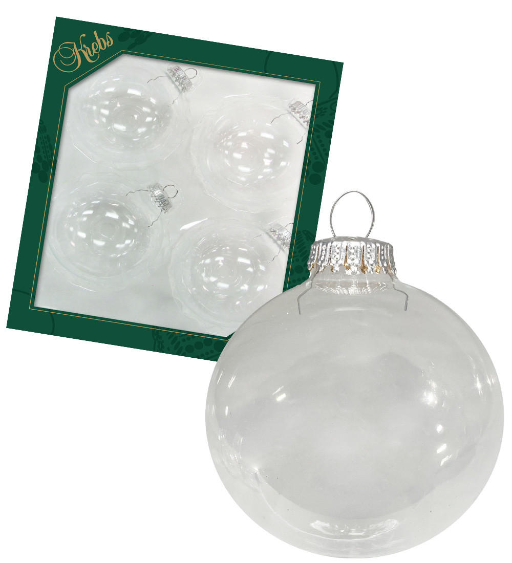 CHRISTBAUMKUGELN Uni-Design Clarissa Transparent 8cm (Glas / 4 Stk.) - Transparent, Glas (8/8/8cm) - Krebs Glas Lauscha