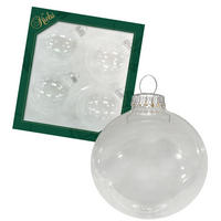 CHRISTBAUMKUGELN Uni-Design Clarissa Transparent 8cm (Glas / 4 Stk.) - Transparent, Glas (8/8/8cm) - Krebs Glas Lauscha