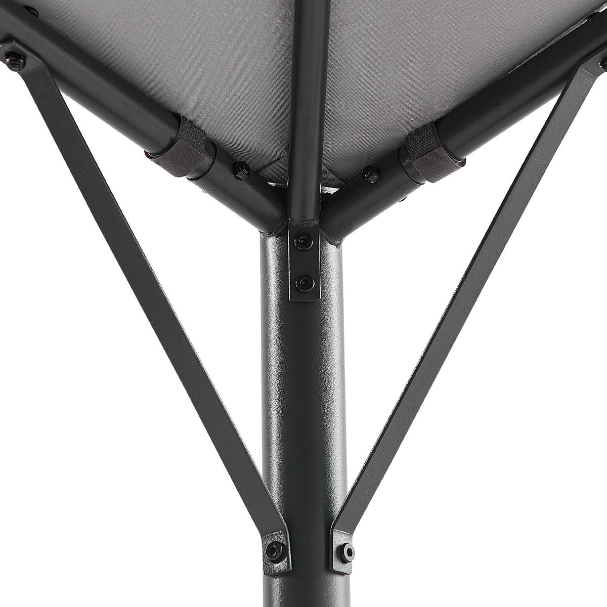 PERGOLA Stahl grau 305/305 cm Vomero - Schwarz/Grau, Kunststoff (305/212/305cm) - Beliani