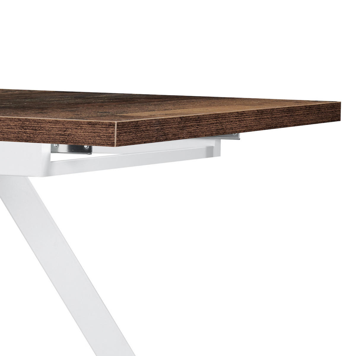ESSTISCH SVEN 120-160/80/76 cm Texas-Eiche - Weiß/Braun, Holzwerkstoff/Metall (80/120/76cm) - B&D Home