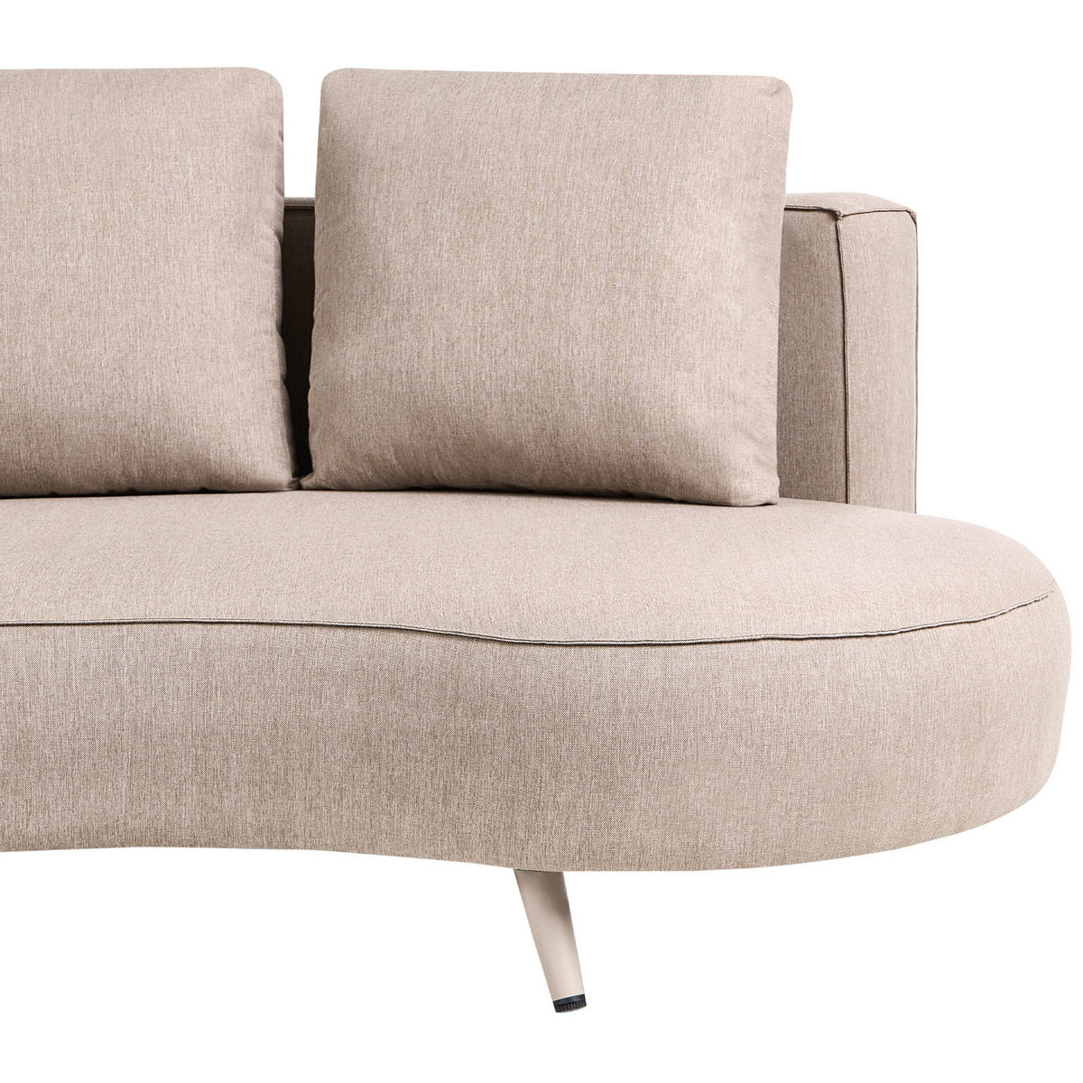 GARTENSOFA 3-Sitzer linksseitig Beige Parori - Beige, Textil (210/95/104cm) - Beliani
