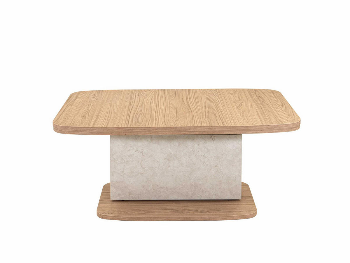 COUCHTISCH höhenverstellbar ausziehbar Cora 110x53x63 Eiche/Sandstein - Sandfarben/Eichefarben, Holzwerkstoff (110/63/63cm) - 58aufmkessel