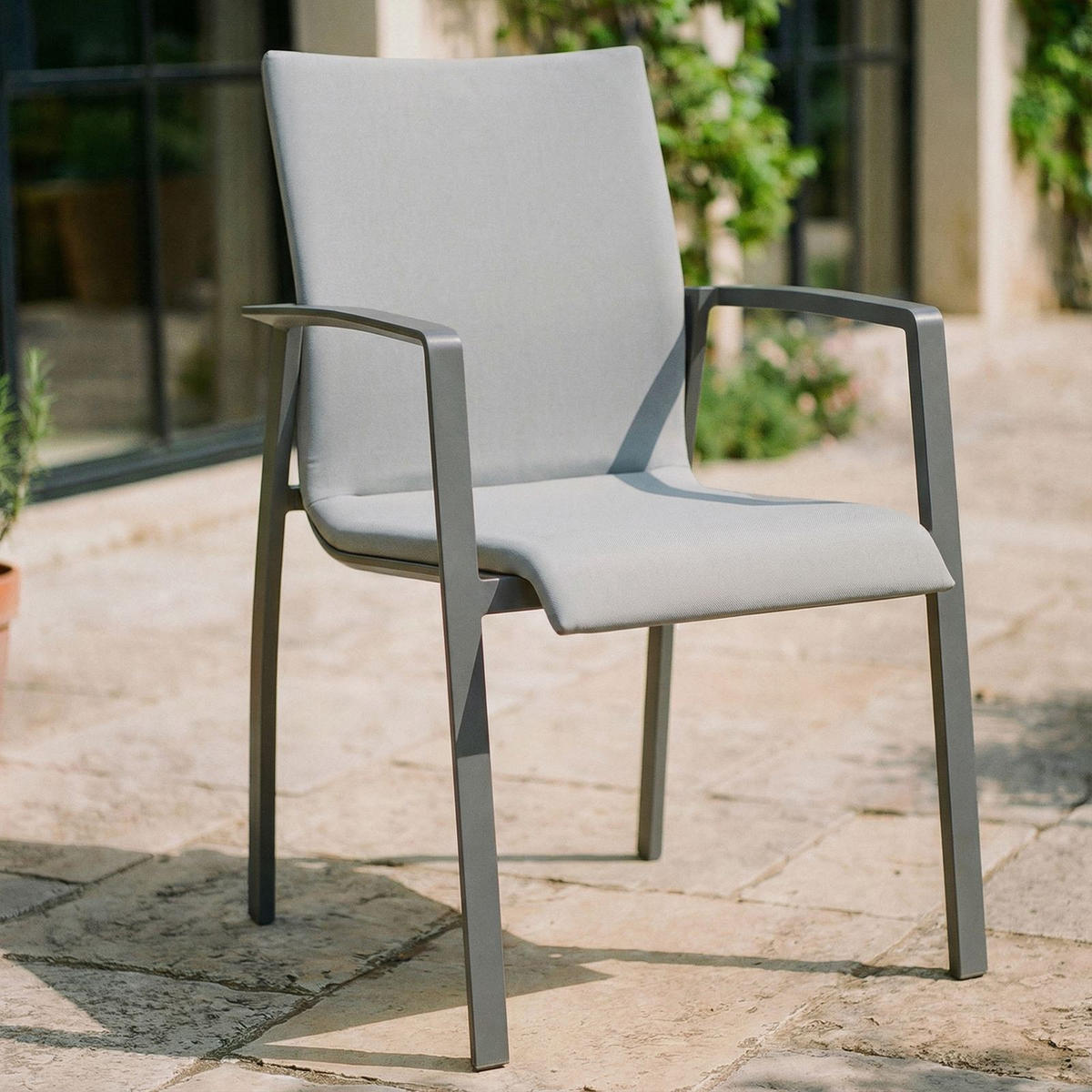 GARTENSTUHL VERANO 6ER-SET - Grau, Textil (57/89/62cm) - IDIMEX