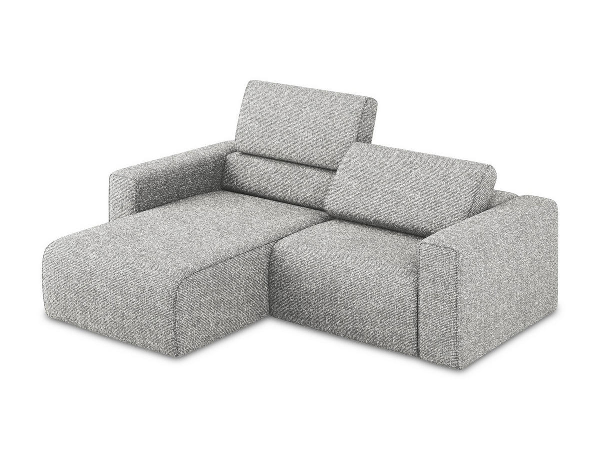 ECKSOFA Links Strukturstoff Stoff Grau - Beige/Silberfarben, Kunststoff/Textil (167/224cm) - Makamii