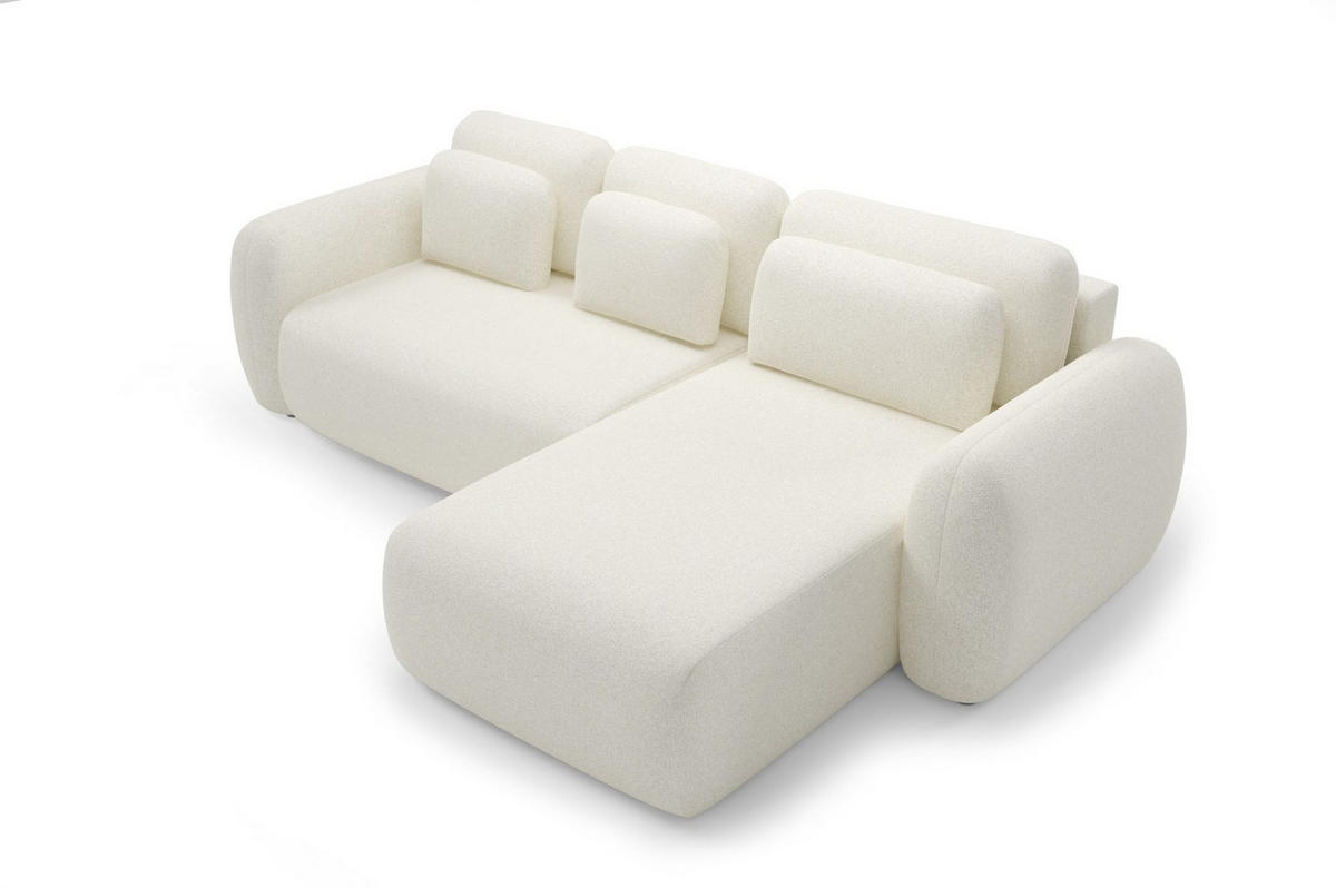 ECKSOFA Gaston Mit Schlaffunktion - Creme, Holzwerkstoff/Textil (304/190cm) - Fun Möbel