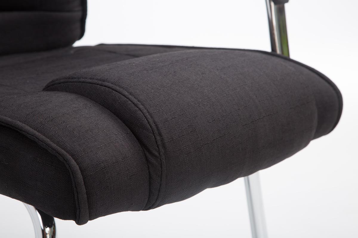 BESUCHERSTUHL Delhi Stoff Schwarz Konferenzstuhl Bürostuhl - Schwarz, Textil (60/104/67cm) - DELUKE