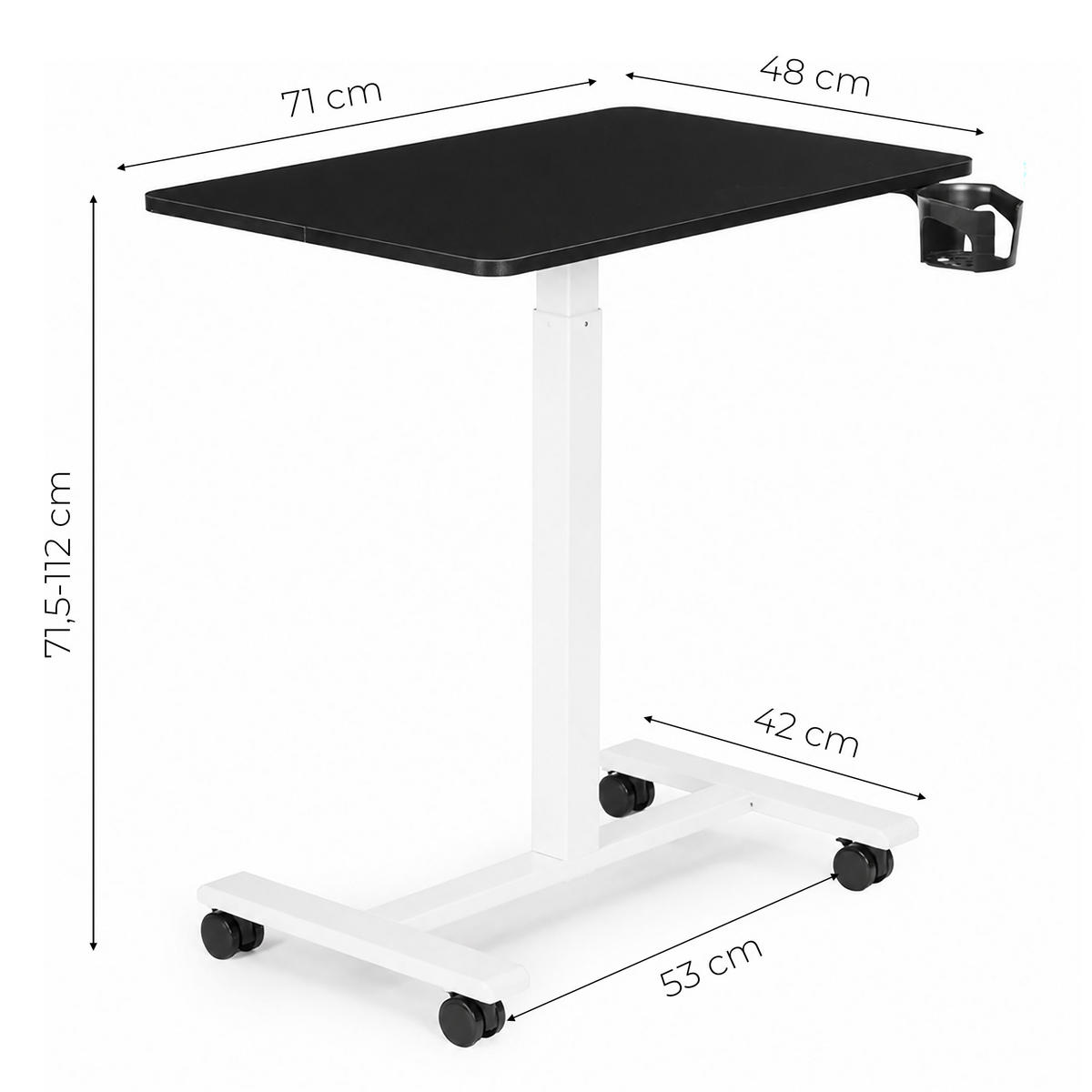 SCHREIBTISCH MILO Schwarz - Weiß - Schwarz/Weiß, Holzwerkstoff (48/71/71.5cm) - Mat-Haus