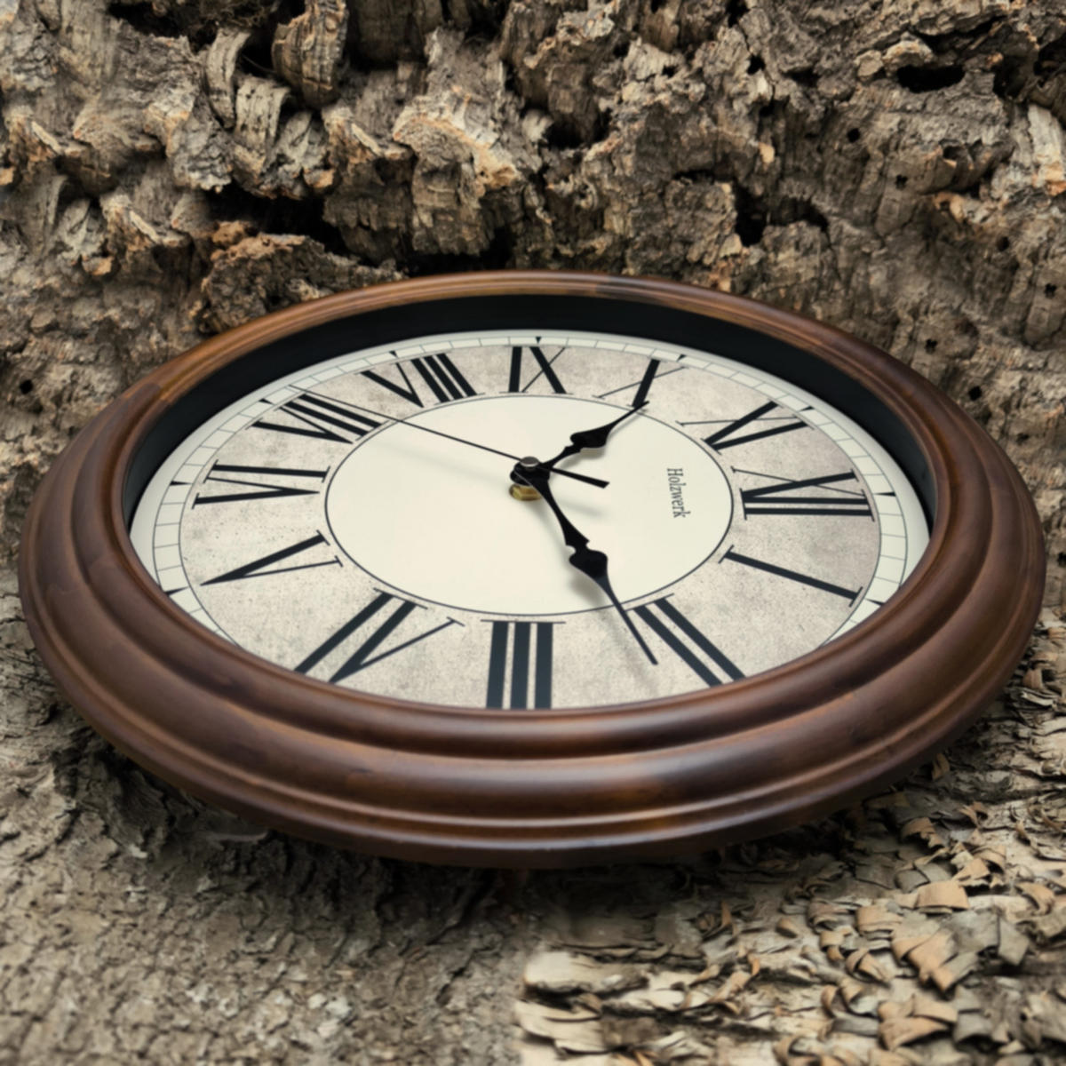 WANDUHR Holz Retro Vintage BEDBURG Loft Quarz Wand Uhr - Braun, Glas/Holz (35/35/5.5cm) - Holzwerk