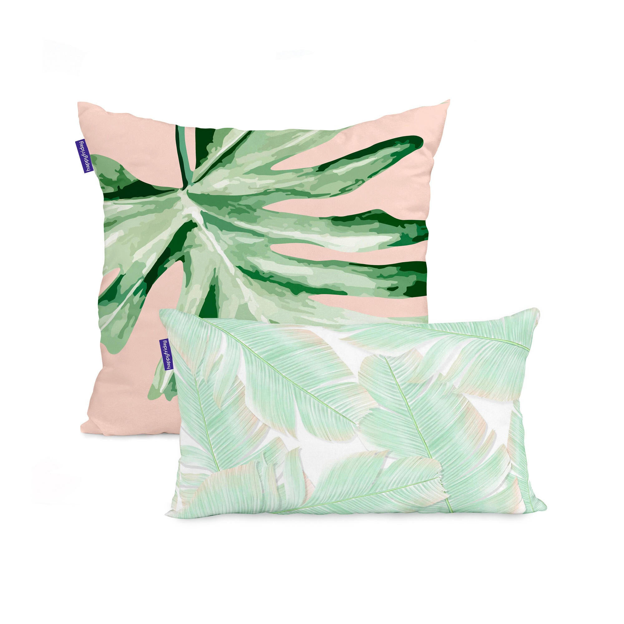 KISSENBEZUG delicate 50x50 + 50x30 cm mehrfarbig - Multicolor, Textil (50/50cm) - Happy Friday