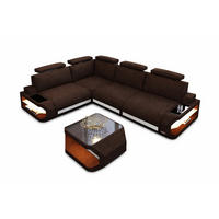 ECKSOFA Siena Braun Weiß Strukturstoff - Braun, Kunststoff (272/272cm)
