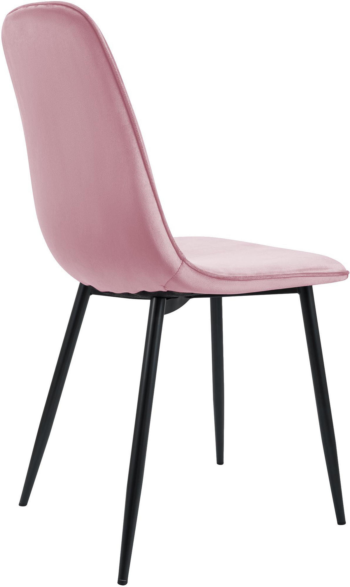 ESSZIMMERSTUHL 4er Set Samt Rosa - Schwarz/Rosa, Textil/Metall (45/88/54cm) - CLP