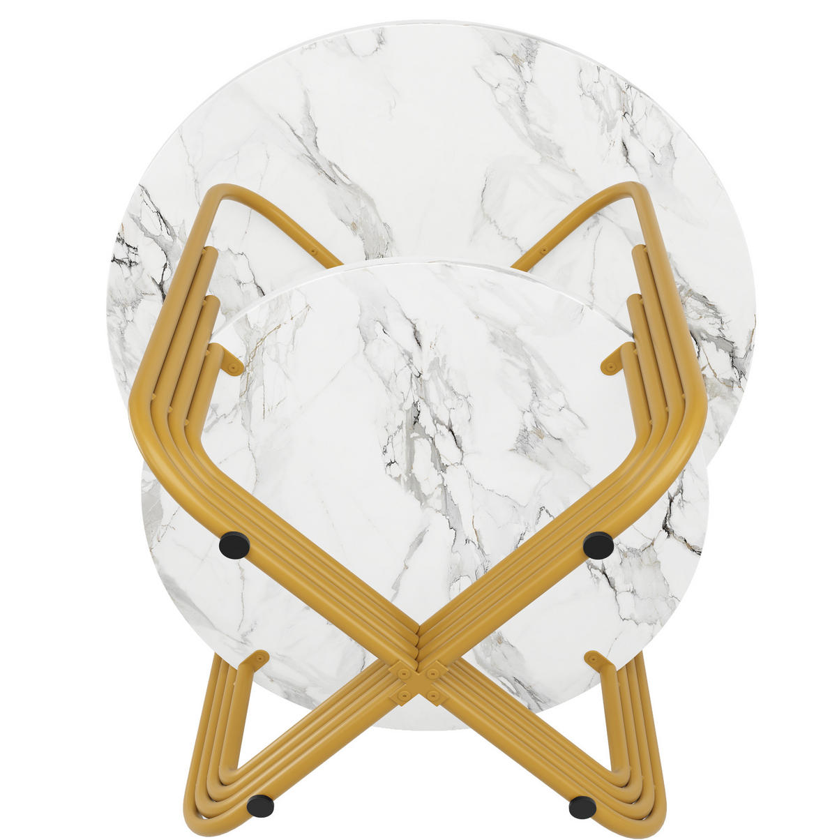 ESSTISCH 80/76/80 cm Gold aus MDF mit Stauraum - Goldfarben, Holzwerkstoff (80/80/76cm) - OKMYHOME